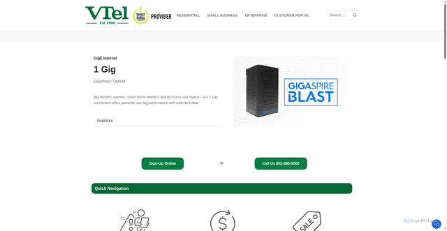Security scan screenshot of https://vermontel.net