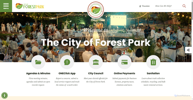 Security scan screenshot of http://www.forestparkga.gov/