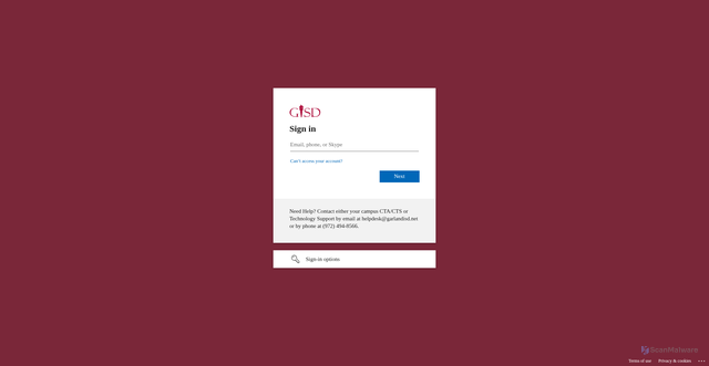 Security scan screenshot of https://gisdtx-my.sharepoint.com