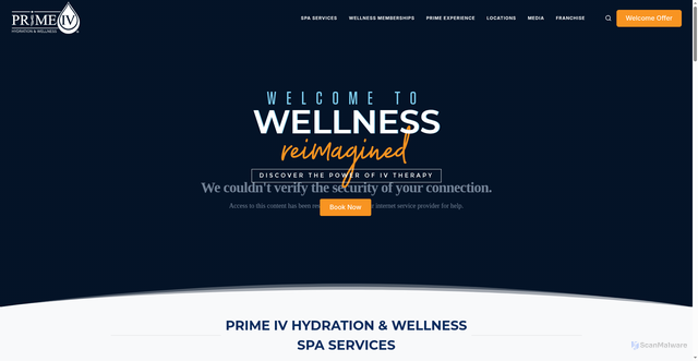 Security scan screenshot of https://primeivhydration.com