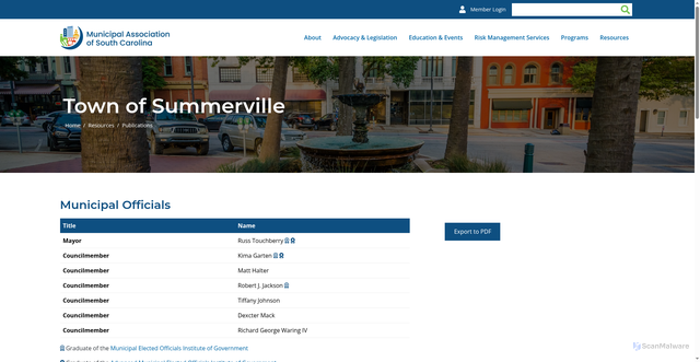 Security scan screenshot of https://www.masc.sc/municipality/summerville