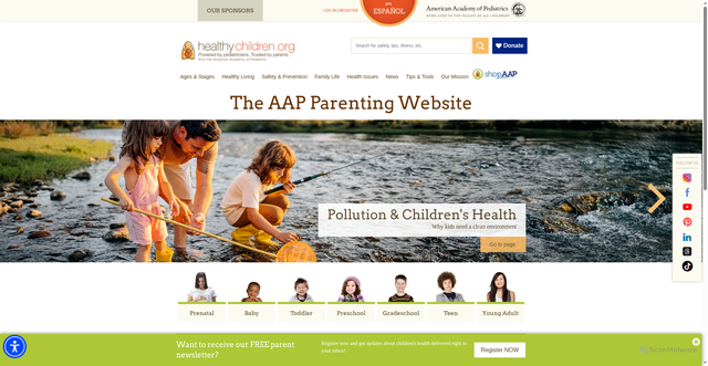 Security scan screenshot of https://healthychildren.org