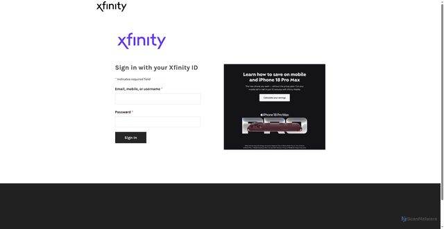 Security scan screenshot of http://xfinityy111.weebly.com
