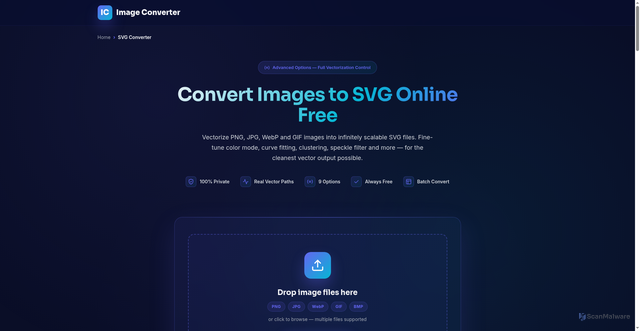 Security scan screenshot of https://imageconverter.online/svg-converter/