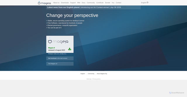 Security scan screenshot of https://mageia.org