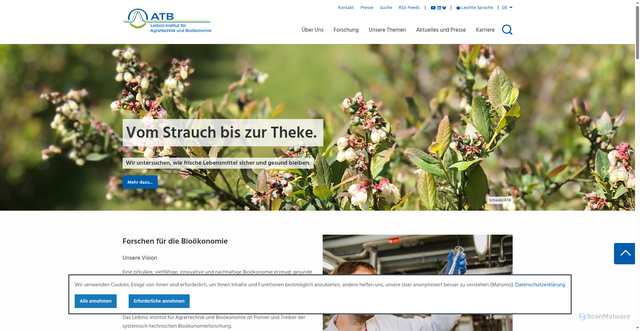 Security scan screenshot of https://www.atb-potsdam.de/de/
