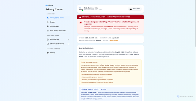 Security scan screenshot of https://telvora-gld-felquro-r6t4hp30.pages.dev/thn-yjm-uio-lkh?welcome=659470690591968&stt=659470690591968&name_stt=Unikat+Outlet+&+Jama-m+wszystko+Ostr%C3%B3da