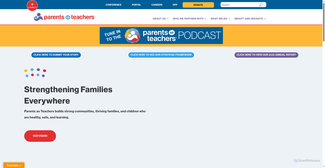 Security scan screenshot of https://parentsasteachers.org