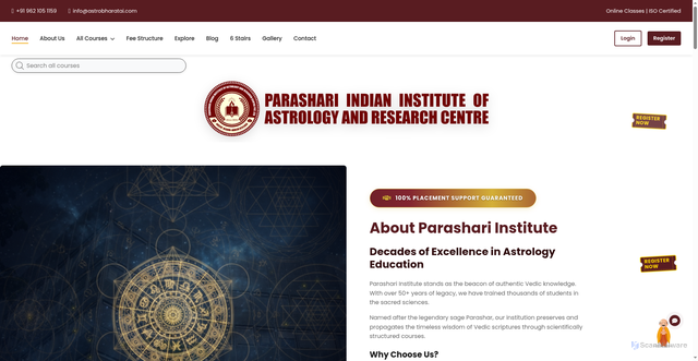 Security scan screenshot of https://parashariindia.com/