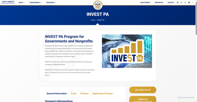 Security scan screenshot of https://painvest.gov/