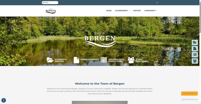 Security scan screenshot of https://townofbergenwi.gov/