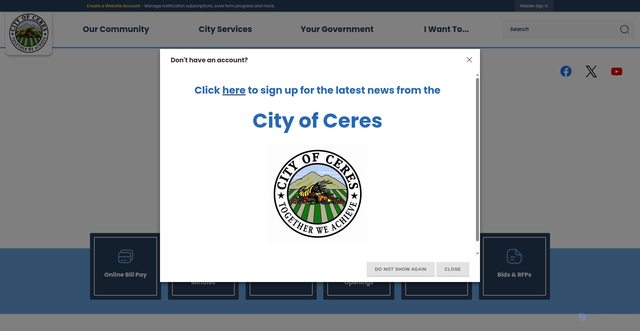Security scan screenshot of https://ceres.gov/