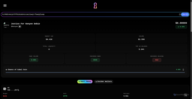 Security scan screenshot of https://gatekept.io/token/FuYM8EV4AtpVTPfMik8uNX4zsLWLCUwqtrfbwUgfpump
