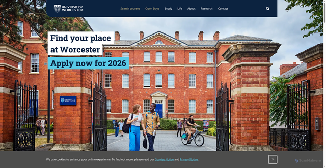 Security scan screenshot of https://www.worc.ac.uk/