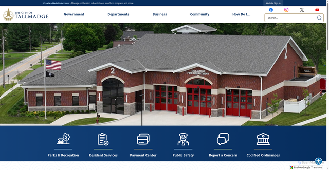 Security scan screenshot of https://tallmadgeoh.gov/
