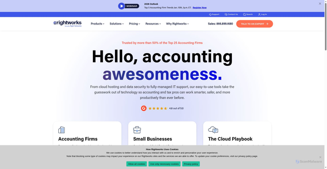 Security scan screenshot of https://info.rightworks.com