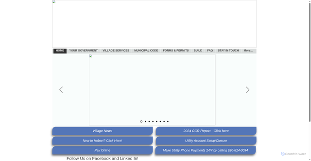 Security scan screenshot of https://www.hobartwi.gov/