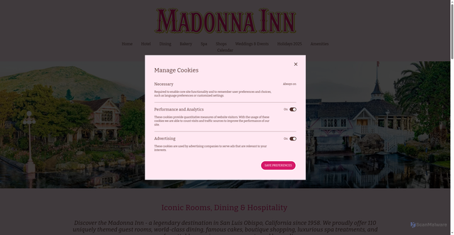 Security scan screenshot of https://www.madonnainn.com/