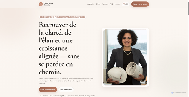 Security scan screenshot of http://cindynova.com/