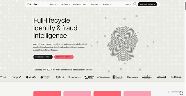 Security scan screenshot of https://alloy.co