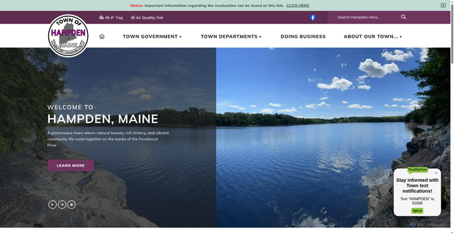 Security scan screenshot of https://www.hampdenmaine.gov/