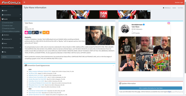 Security scan screenshot of https://fancons.ca/guests/bio/9050/tyler-mane