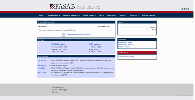 Security scan screenshot of https://fasab.gov/