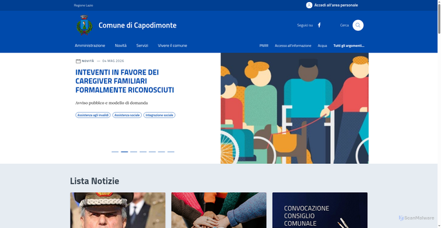 Security scan screenshot of https://www.comune.capodimonte.vt.it/