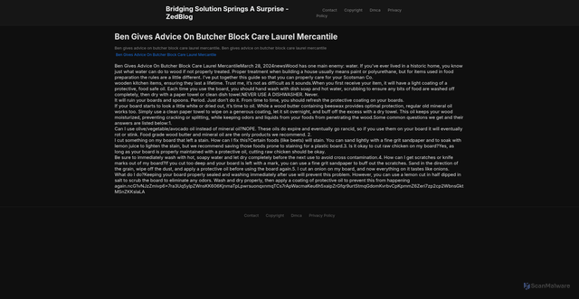 Security scan screenshot of https://tammywigboldyfave-mkrwbpxyyf.edgeone.app/15694-ben-gives-advice-on-butcher-block-care-laurel-mercantile.html