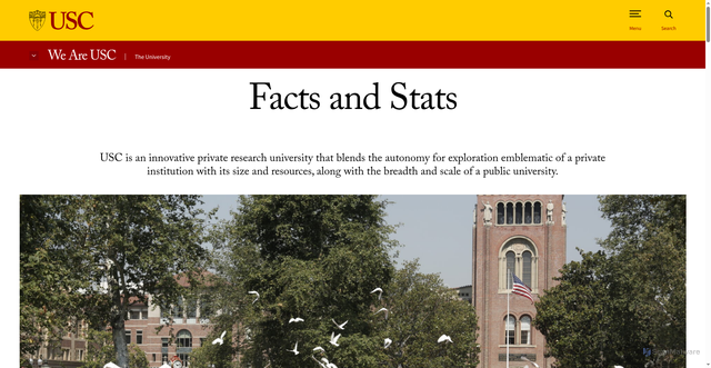Security scan screenshot of https://usc.edu/we-are-usc/the-university/facts-and-stats/
