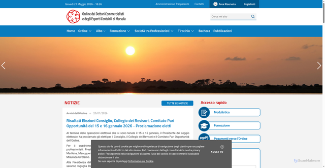 Security scan screenshot of https://www.odcecmarsala.it