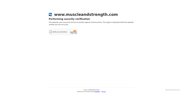 Security scan screenshot of https://www.muscleandstrength.com/