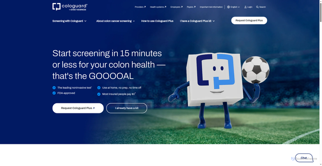 Security scan screenshot of https://cologuard.com