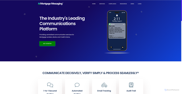 Security scan screenshot of https://mortgagemessaging.com