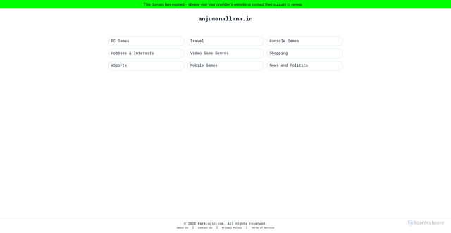 Security scan screenshot of parking3.parklogic.com