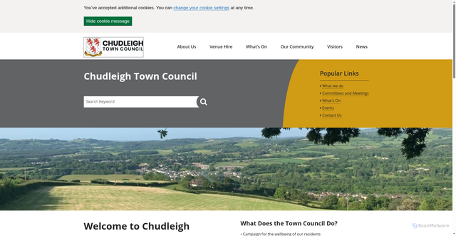 Security scan screenshot of http://www.chudleigh-tc.gov.uk