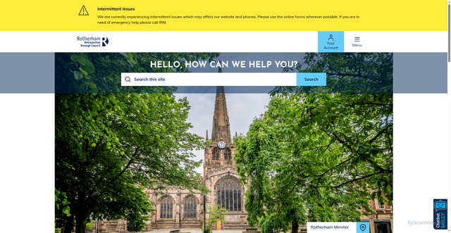 Security scan screenshot of http://www.rotherham.gov.uk