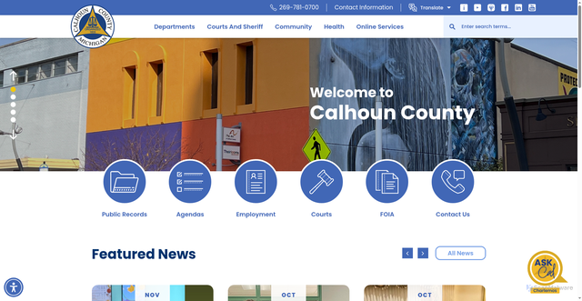 Security scan screenshot of https://calhouncountymi.gov/