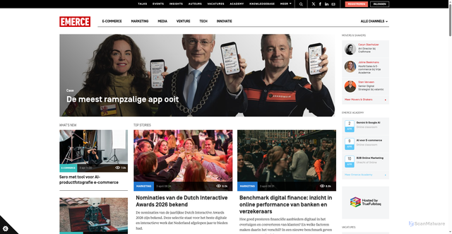 Security scan screenshot of https://emerce.nl