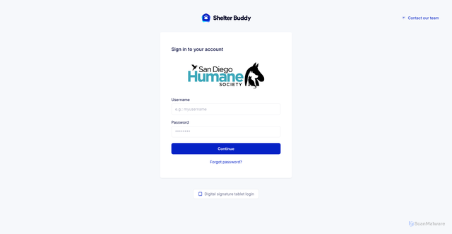 Security scan screenshot of https://sdhumane.shelterbuddy.com