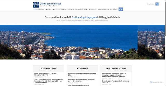 Security scan screenshot of https://www.ordingrc.it/