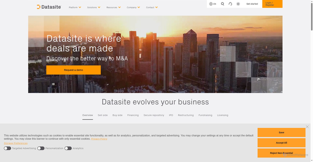 Security scan screenshot of https://www.datasite.com/en