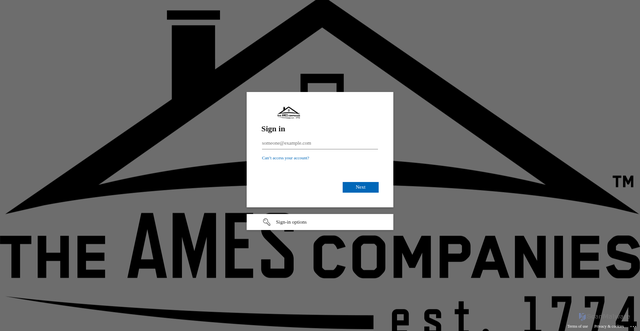 Security scan screenshot of https://amescompanies.sharepoint.com