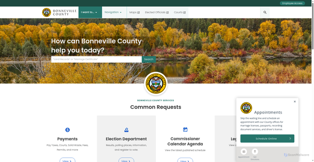 Security scan screenshot of https://bonnevillecountyidaho.gov/