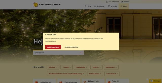 Security scan screenshot of https://karlstad.se/