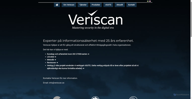Security scan screenshot of https://veriscan.se