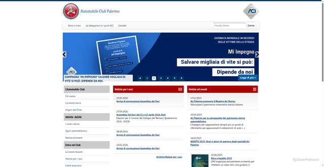 Security scan screenshot of https://www.palermo.aci.it