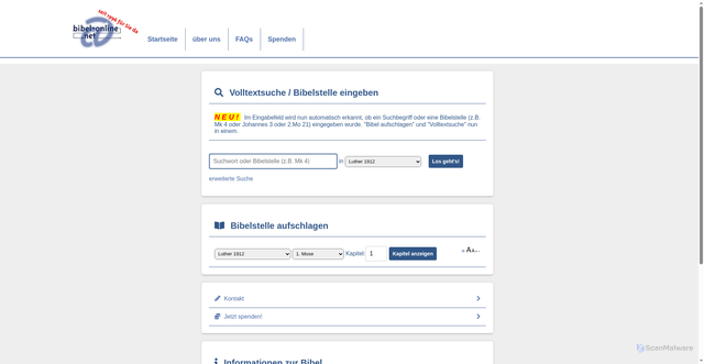 Security scan screenshot of https://bibel-online.net