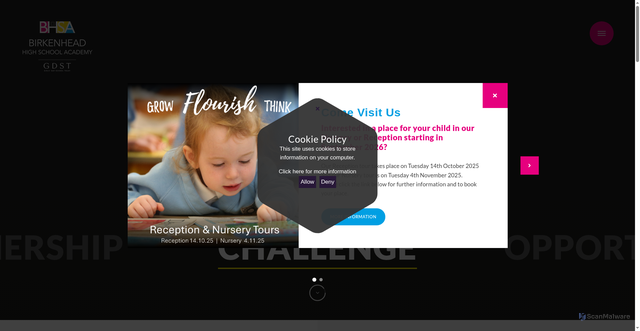 Security scan screenshot of https://www.birkenheadhigh.gdst.net/