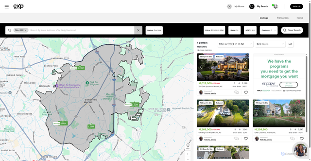 Security scan screenshot of https://mycharlottehomes.com/holp/search?key=ZKKtoKBiYWWjqKCfYmpnoK%2Bqomg%3D&search-id=18457515&number=1&action=run-saved-search